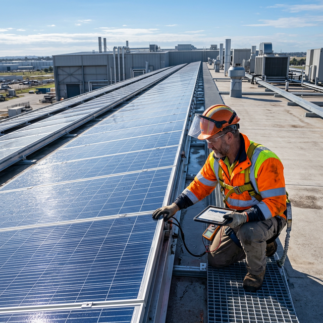 Huerto solar de cientos de paneles limpios